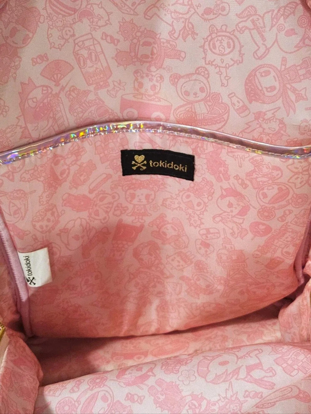 Tokidoki Toki Takeout Pink Backpack Rucksack Rare Print FLIPPED PULL